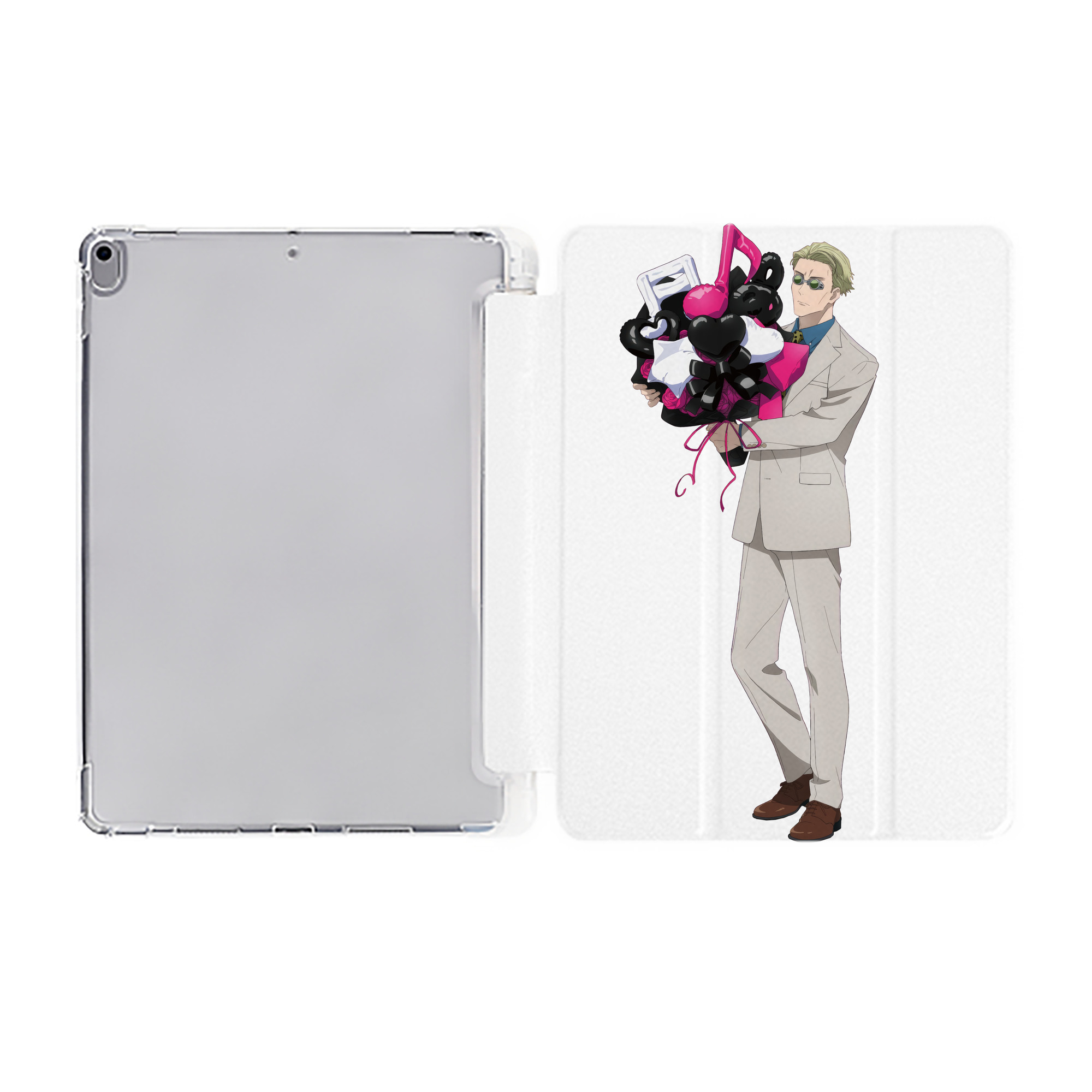 （画像用） 呪術廻戦 Jujutsu Kaisen IPad ケース ペン収納付き 三つ折りスタンド PUレザー×シリコン 対応機種9.5/10.5/10.9インチ